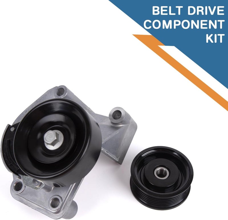 Baxzl Serpentine Belt Tensioner Pulley with Idler Pulley Kit for Toyota Tundra 4Runner Sequoia Land Cruiser for Lexus LX470 GX470 LS430 GS430 GS400 SC400 1998-2009 4.0L 4.3L 4.7L V8 Replaces 90K-38488 - Image 4